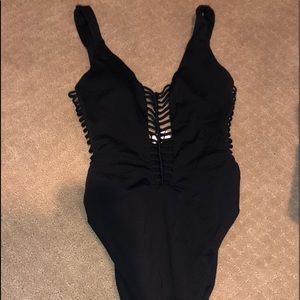 becca slit one piece swimsuit